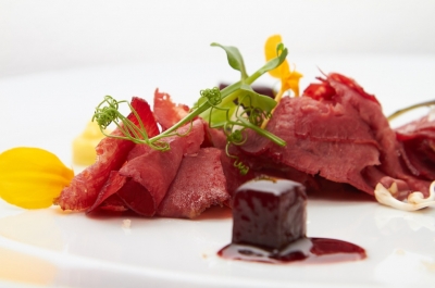 Carpaccio z uzeného hovězího jazyka